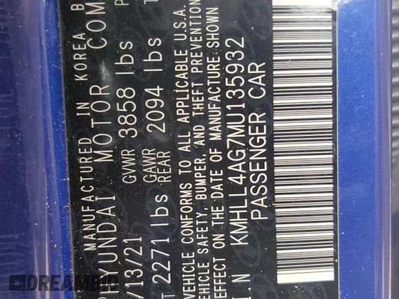 ✅ 2021 Hyundai Elantra SE • VIN: KMHLL4AG7MU135932 • Lot: 80443045. Listed on Copart with Not provided. Free auction sales archive from the USA and detailed vehicle history report at DreamBid. Image 12.