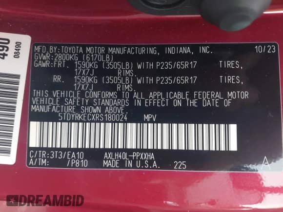 2024 Toyota Sienna XLE z VIN 5TDYRKECXRS180024, wystawiony jako IAAI lot #43213729 z przebiegiem 19 756 mil mil oraz . Historia ofert i sprzedaży dostępna na DreamBid. Obrazek 9.