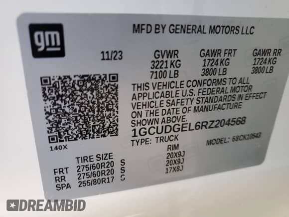 2024 Chevrolet Silverado 1500 LTZ с VIN 1GCUDGEL6RZ204568, выставлен на аукционе Copart как лот 48775205 с пробегом 10 633 миль миль и Списание • Salvage title. История ставок и продаж доступна на DreamBid. Изображение 13.