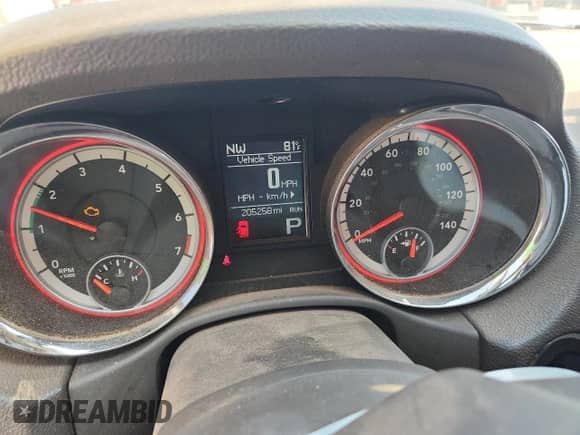 2012 Dodge Durango SXT with VIN 1C4RDHAG0CC195140, listed as a Copart auction lot 80653405 with 205,258 mi miles and Salvage title. Bid and sale history available at DreamBid. Image 9.