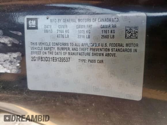 2014 Chevrolet Camaro LT z VIN 2G1FB3D31E9139537, wystawiony jako Copart lot #70092925 z przebiegiem 87 967 mil mil oraz Szkoda całkowita • Salvage title. Historia ofert i sprzedaży dostępna na DreamBid. Obrazek 12.