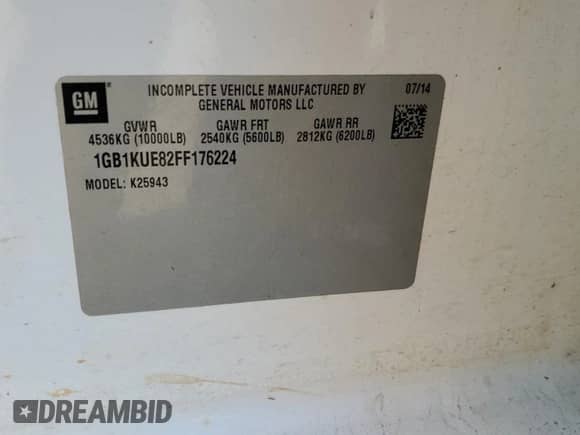 2015 Chevrolet Silverado 2500HD with VIN 1GB1KUE82FF176224, listed as a Copart auction lot 84012415 with 319,764 mi miles and Salvage title. Bid and sale history available at DreamBid. Image 12.