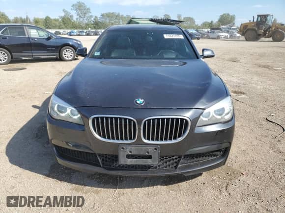 2014 BMW 7 Series 750i xDrive with VIN WBAYB6C54ED224456, listed as a Copart auction lot 71027795 with 104,442 mi miles and Salvage title. Bid and sale history available at DreamBid. Image 5.
