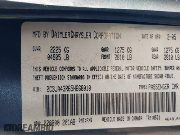 2005 Chrysler 300 300 z VIN 2C3JA43R65H668010, wystawiony jako IAAI lot #41976405 z przebiegiem 216 099 mil mil oraz . Historia ofert i sprzedaży dostępna na DreamBid. Obrazek 9.