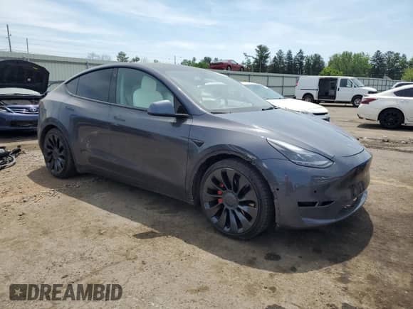 2021 Tesla Model Y Performance с VIN 5YJYGDEF5MF219935, выставлен на аукционе Copart как лот 56805714 с пробегом 31 980 миль миль и Списание • Salvage title. История ставок и продаж доступна на DreamBid. Изображение 4.