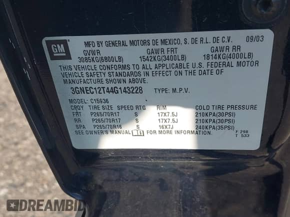 2004 Chevrolet Avalanche Z66 с VIN 3GNEC12T44G143228, выставлен на аукционе IAAI как лот 42773621 с пробегом 235 336 миль миль и . История ставок и продаж доступна на DreamBid. Изображение 9.