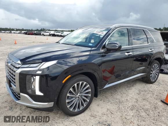2024 Hyundai Palisade Calligraphy z VIN KM8R74GE4RU736887, wystawiony jako Copart lot #58895734 z przebiegiem 1 040 mil mil oraz Szkoda całkowita • Salvage title. Historia ofert i sprzedaży dostępna na DreamBid. Obrazek 1.