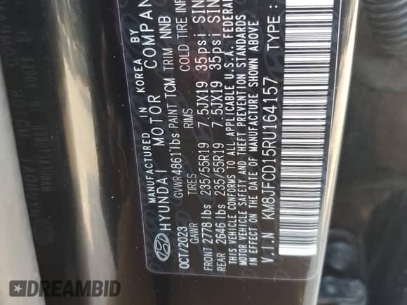 2024 Hyundai Tucson N Line with VIN KM8JFCD15RU164157, listed as a Copart auction lot 86849805 with 13,399 mi miles and Clean title. Bid and sale history available at DreamBid. Image 13.