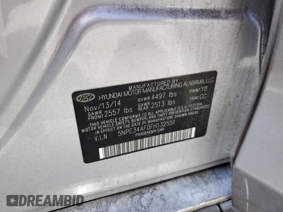 2015 Hyundai Sonata Sport z VIN 5NPE34AF0FH132551, wystawiony jako Copart lot #89548815 z przebiegiem 83 512 mil mil oraz Szkoda całkowita • Salvage title. Historia ofert i sprzedaży dostępna na DreamBid. Obrazek 13.