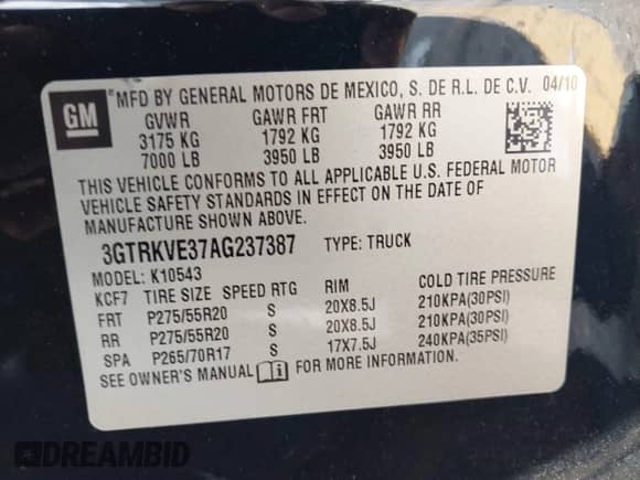 2010 GMC Sierra 1500 SLE с VIN 3GTRKVE37AG237387, выставлен на аукционе IAAI как лот 42226235 с пробегом 181 766 миль миль и . История ставок и продаж доступна на DreamBid. Изображение 9.