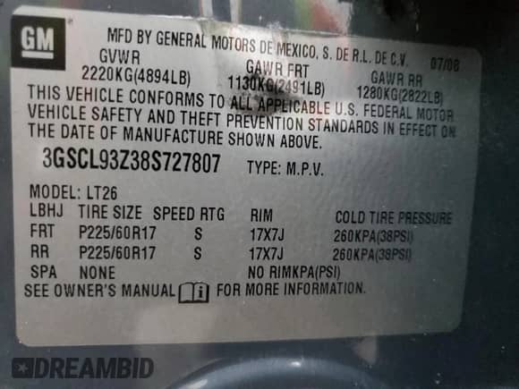 2008 Saturn VUE Green Line with VIN 3GSCL93Z38S727807, listed as a Copart auction lot 77577014 with 78,039 mi miles and Non repairable. Bid and sale history available at DreamBid. Image 13.
