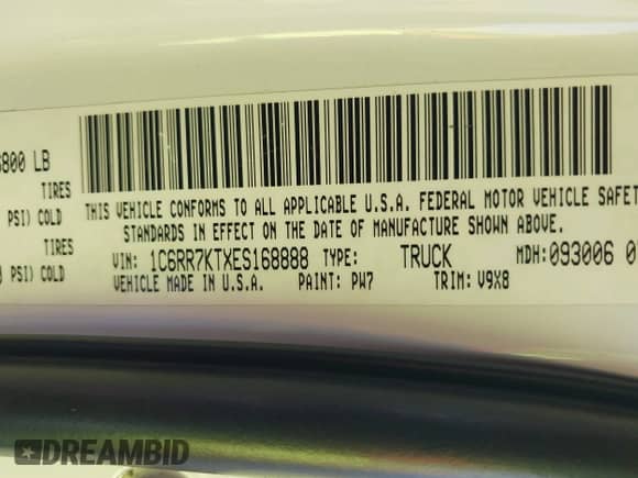 2014 Ram 1500 Express z VIN 1C6RR7KTXES168888, wystawiony jako IAAI lot #43242116 z przebiegiem 174 358 mil mil oraz . Historia ofert i sprzedaży dostępna na DreamBid. Obrazek 9.