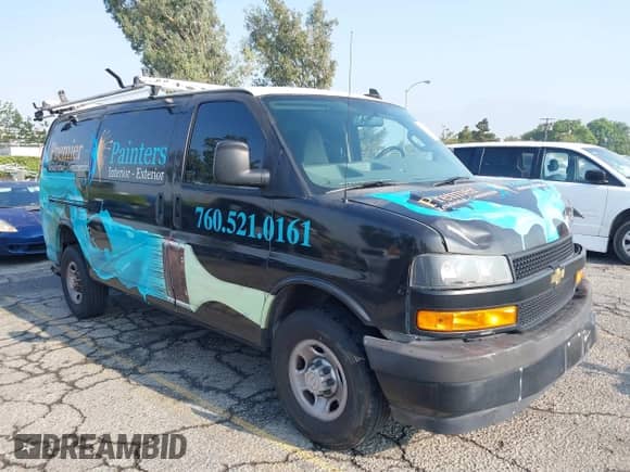2020 Chevrolet Express Cargo with VIN 1GCWGAFP0L1126728, listed as a IAAI auction lot 42725216 with 71,361 mi miles and . Bid and sale history available at DreamBid. Image 1.