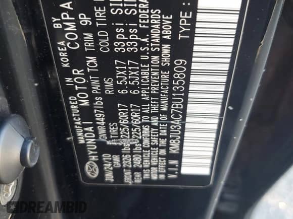 2011 Hyundai Tucson GLS с VIN KM8JU3AC7BU135809, выставлен на аукционе Copart как лот 89641745 с пробегом 107 769 миль миль и Списание • Salvage title. История ставок и продаж доступна на DreamBid. Изображение 13.