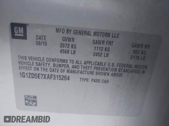 2010 Chevrolet Malibu 2LT с VIN 1G1ZD5E7XAF315264, выставлен на аукционе IAAI как лот 42961915 с пробегом 162 523 миль миль и . История ставок и продаж доступна на DreamBid. Изображение 9.