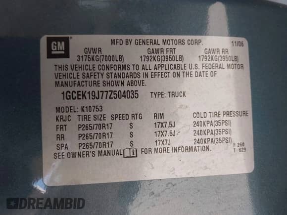 2007 Chevrolet Silverado 1500 1LT с VIN 1GCEK19J77Z504035, выставлен на аукционе IAAI как лот 43510537 с пробегом 212 599 миль миль и . История ставок и продаж доступна на DreamBid. Изображение 9.