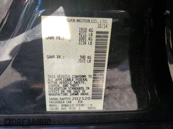 2015 Nissan Altima S z VIN 1N4AL3AP7FC202520, wystawiony jako Copart lot #90360685 z przebiegiem 88 093 mil mil oraz Szkoda całkowita • Salvage title. Historia ofert i sprzedaży dostępna na DreamBid. Obrazek 12.