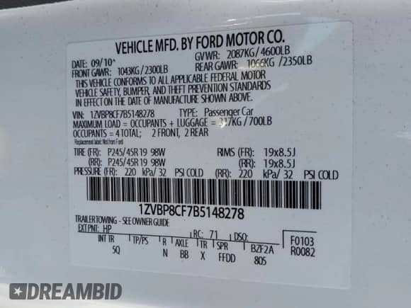 2011 Ford Mustang GT z VIN 1ZVBP8CF7B5148278, wystawiony jako Copart lot #55509995 z przebiegiem 196 057 mil mil oraz Szkoda całkowita • Salvage title. Historia ofert i sprzedaży dostępna na DreamBid. Obrazek 12.