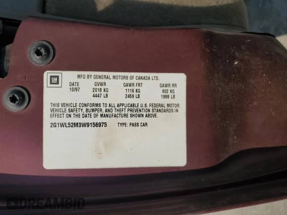 1998 Chevrolet Lumina LS с VIN 2G1WL52M3W9156975, выставлен на аукционе Copart как лот 81011145 с пробегом 116 138 миль миль и Списание • Salvage title. История ставок и продаж доступна на DreamBid. Изображение 12.
