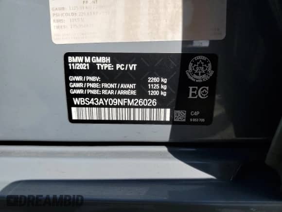 2022 BMW M3 Competition xDrive z VIN WBS43AY09NFM26026, wystawiony jako Copart lot #69726295 z przebiegiem 23 264 mil mil oraz Szkoda całkowita • Salvage title. Historia ofert i sprzedaży dostępna na DreamBid. Obrazek 13.