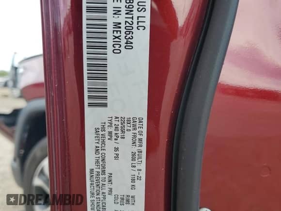 2022 Jeep Compass Limited with VIN 3C4NJDCB9NT206340, listed as a Copart auction lot 70681375 with 13,177 mi miles and Salvage title. Bid and sale history available at DreamBid. Image 13.