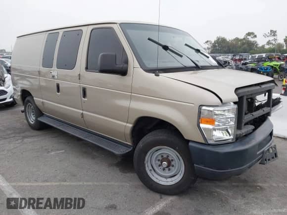 2014 Ford Econoline Cargo Commercial with VIN 1FTNE1EW1EDA74991, listed as a IAAI auction lot 42459258 with 113,564 mi miles and . Bid and sale history available at DreamBid. Image 1.