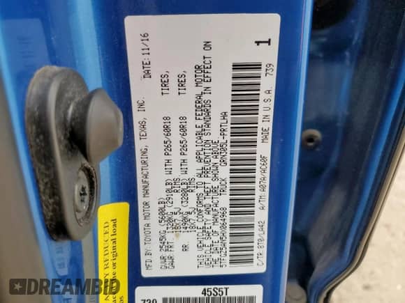 2017 Toyota Tacoma Limited с VIN 5TFGZ5AN5HX064968, выставлен на аукционе Copart как лот 62941415 с пробегом 131 248 миль миль и Списание • Salvage title. История ставок и продаж доступна на DreamBid. Изображение 12.