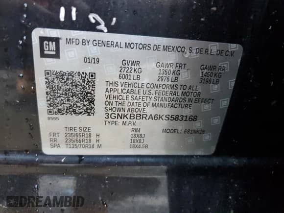 2019 Chevrolet Blazer z VIN 3GNKBBRA6KS583168, wystawiony jako Copart lot #42562645 z przebiegiem 32 488 mil mil oraz Nie do naprawy • Non repairable. Historia ofert i sprzedaży dostępna na DreamBid. Obrazek 14.