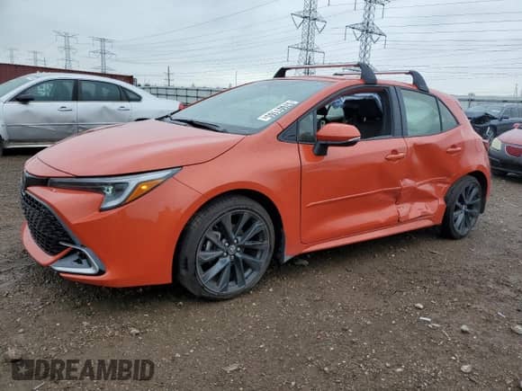 2025 Toyota Corolla XSE with VIN JTNC4MBE6S3233735, listed as a Copart auction lot 57601165 with 6,375 mi miles and Salvage title. Bid and sale history available at DreamBid. Image 1.