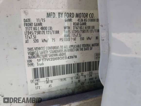 2016 Ford F-250 Lariat с VIN 1FT7W2B68GEB43978, выставлен на аукционе IAAI как лот 42762122 с пробегом 133 525 миль миль и . История ставок и продаж доступна на DreamBid. Изображение 9.