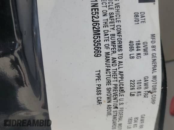 2002 Chevrolet Malibu LS с VIN 1G1NE52J62M535669, выставлен на аукционе Copart как лот 76945914 с пробегом 175 647 миль миль и Списание • Salvage title. История ставок и продаж доступна на DreamBid. Изображение 13.