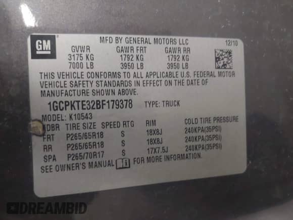 2011 Chevrolet Silverado 1500 LTZ с VIN 1GCPKTE32BF179378, выставлен на аукционе IAAI как лот 42943605 с пробегом 196 443 миль миль и . История ставок и продаж доступна на DreamBid. Изображение 9.