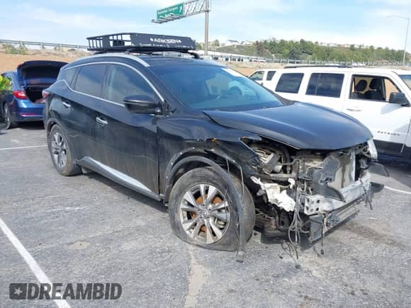 2017 Nissan Murano S with VIN 5N1AZ2MG8HN103383, listed as a IAAI auction lot 41756158 with 129,917 mi miles and . Bid and sale history available at DreamBid. Image 1.