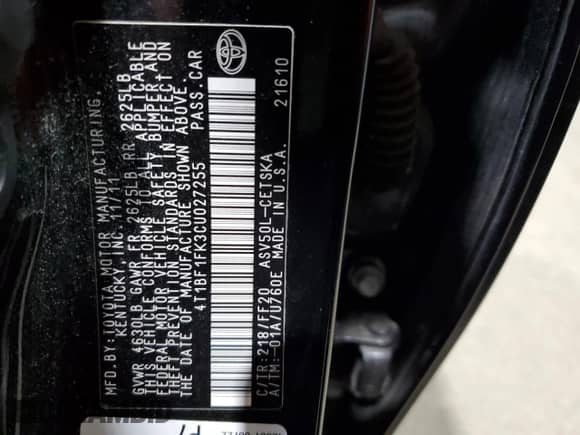 2012 Toyota Camry SE с VIN 4T1BF1FK3CU027255, выставлен на аукционе Copart как лот 71789295 с пробегом 92 003 миль миль и Списание • Salvage title. История ставок и продаж доступна на DreamBid. Изображение 12.