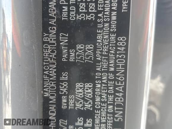 2022 Hyundai Santa Cruz SEL с VIN 5NTJB4AE6NH031488, выставлен на аукционе Copart как лот 70936615 с пробегом 32 558 миль миль и Списание • Salvage title. История ставок и продаж доступна на DreamBid. Изображение 12.