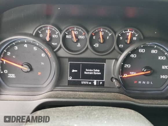 2021 GMC Sierra 1500 with VIN 1GTR8AEHXMZ268057, listed as a Copart auction lot 58497265 with 57,073 mi miles and Salvage title. Bid and sale history available at DreamBid. Image 9.