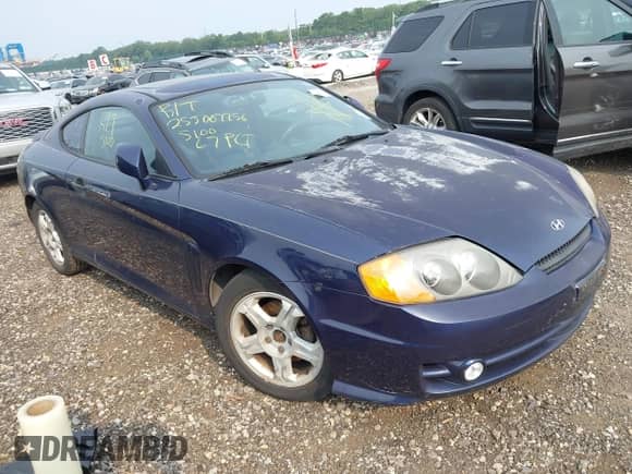 2003 Hyundai Tiburon with VIN KMHHM65D23U083655, listed as a IAAI auction lot 42923698 with Not provided miles and . Bid and sale history available at DreamBid. Image 1.