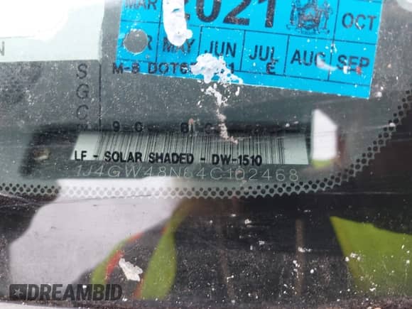 2004 Jeep Grand Cherokee Laredo с VIN 1J4GW48N64C102468, выставлен на аукционе IAAI как лот 43225097 с пробегом 186 191 миль миль и . История ставок и продаж доступна на DreamBid. Изображение 12.