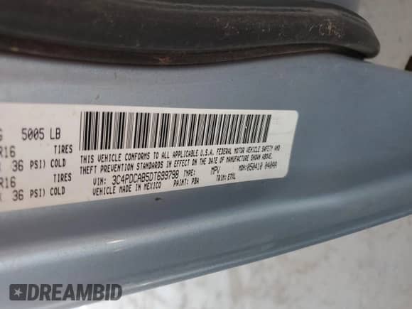 2013 Dodge Journey Canada Value с VIN 3C4PDCAB5DT699798, выставлен на аукционе Copart как лот 62004565 с пробегом 166 595 миль миль и Чистый • Clean title. История ставок и продаж доступна на DreamBid. Изображение 13.