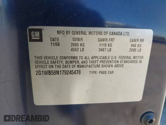 2007 Chevrolet Impala LS с VIN 2G1WB58N179245478, выставлен на аукционе IAAI как лот 43381165 с пробегом 148 123 миль миль и . История ставок и продаж доступна на DreamBid. Изображение 9.