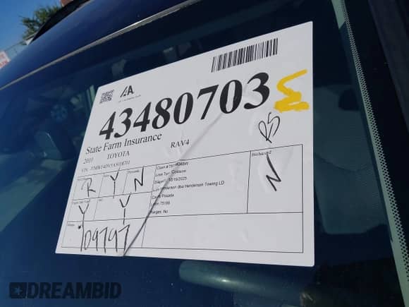 2010 Toyota RAV4 Sport with VIN JTMWF4DV5A5018701, listed as a IAAI auction lot 43480703 with 109,797 mi miles and . Bid and sale history available at DreamBid. Image 17.