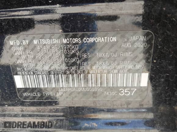 2021 Mitsubishi Outlander ES z VIN JA4APUAU2MU000390, wystawiony jako IAAI lot #41980191 z przebiegiem 61 912 mil mil oraz . Historia ofert i sprzedaży dostępna na DreamBid. Obrazek 9.