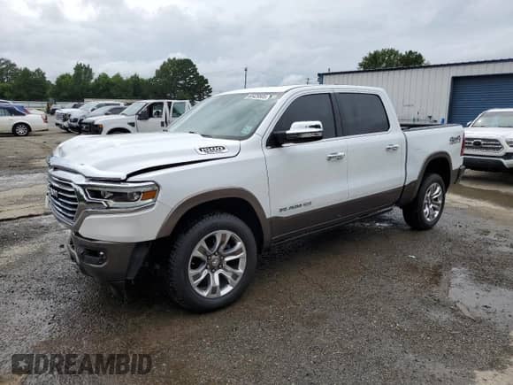 2020 Ram 1500 Longhorn with VIN 1C6SRFKTXLN136868, listed as a Copart auction lot 60429505 with 52,310 mi miles and Salvage title. Bid and sale history available at DreamBid. Image 1.