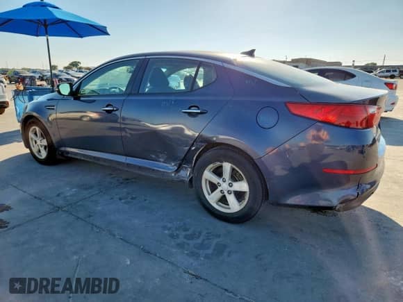 2015 Kia Optima LX with VIN KNAGM4A70F5594328, listed as a Copart auction lot 82379045 with 90,021 mi miles and Salvage title. Bid and sale history available at DreamBid. Image 2.