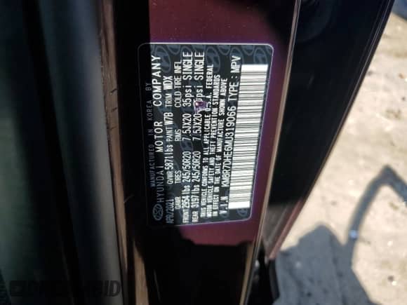 2021 Hyundai Palisade Calligraphy с VIN KM8R7DHE6MU319066, выставлен на аукционе Copart как лот 64594565 с пробегом 34 335 миль миль и Списание • Salvage title. История ставок и продаж доступна на DreamBid. Изображение 13.