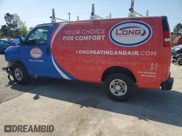 2022 Chevrolet Express Cargo с VIN 1GCWGAFPXN1268703, выставлен на аукционе Copart как лот 52439515 с пробегом 63 576 миль миль и Списание • Salvage title. История ставок и продаж доступна на DreamBid. Изображение 2.