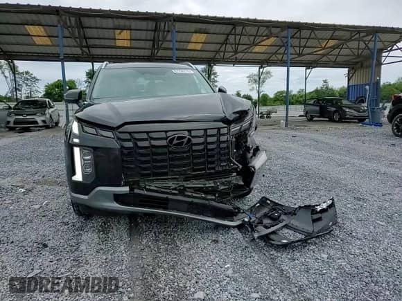 2025 Hyundai Palisade SEL Premium with VIN KM8R44GEXSU916258, listed as a Copart auction lot 61736175 with 7,399 mi miles and Salvage title. Bid and sale history available at DreamBid. Image 14.