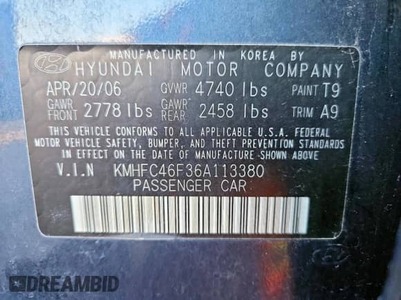 2006 Hyundai Azera SE с VIN KMHFC46F36A113380, выставлен на аукционе Copart как лот 90662845 с пробегом 106 432 миль миль и Чистый • Clean title. История ставок и продаж доступна на DreamBid. Изображение 12.