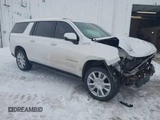 2022 Chevrolet Suburban High Country with VIN 1GNSKGKLXNR151036, listed as a IAAI auction lot 41549439 with 97,613 mi miles and . Bid and sale history available at DreamBid. Image 1.