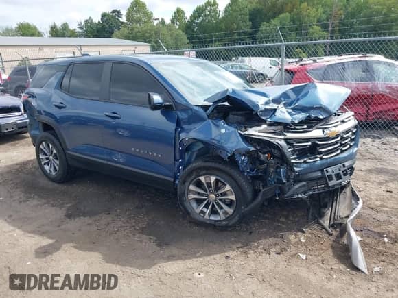 2025 Chevrolet Equinox AWD LT с VIN 3GNAXPEG6SL191306, выставлен на аукционе IAAI как лот 43015465 с пробегом 11 218 миль миль и . История ставок и продаж доступна на DreamBid. Изображение 1.
